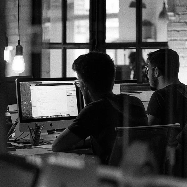 Two WordPress developers working on websites