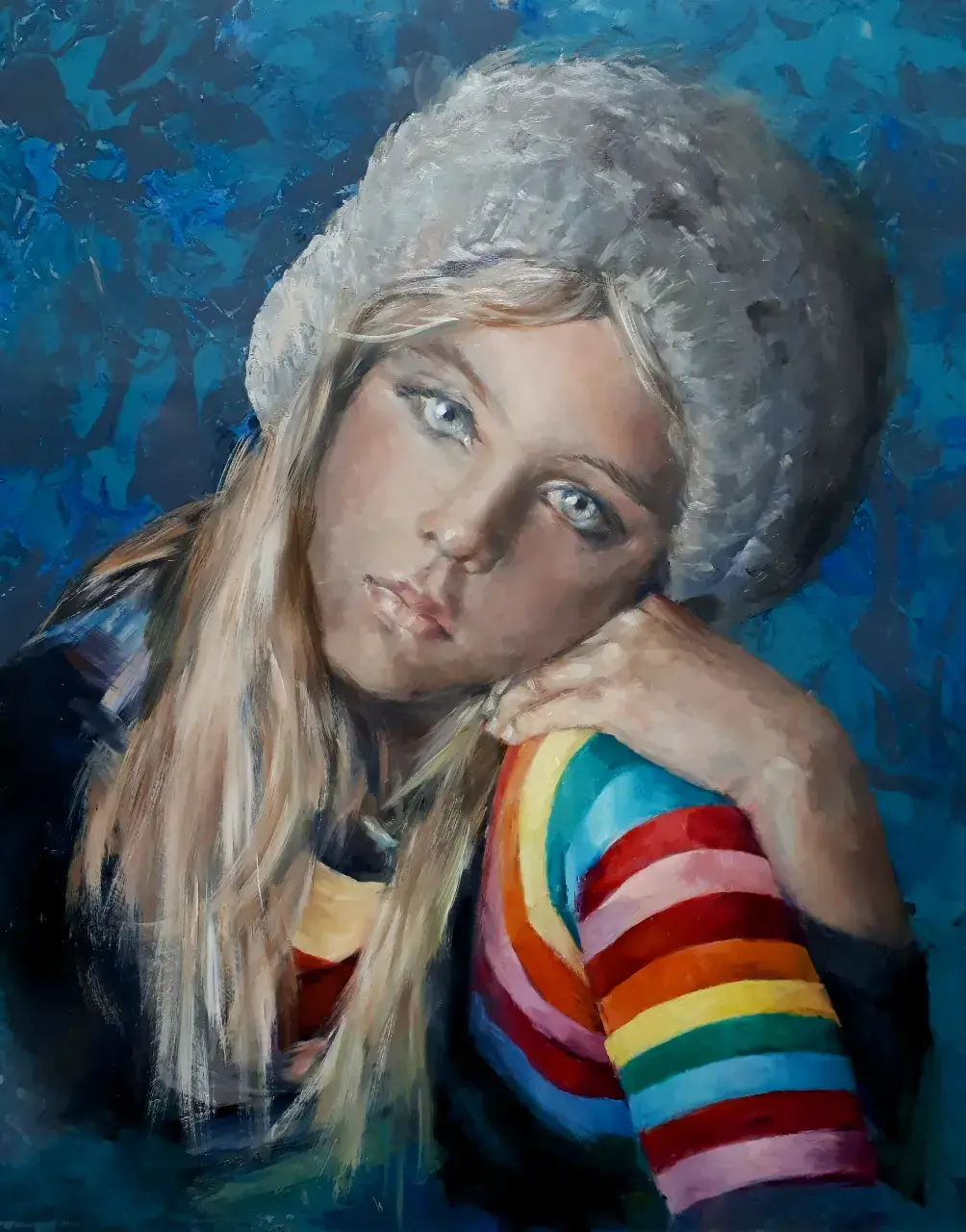 Atelier Ella's oil paint portrait on plexiglass